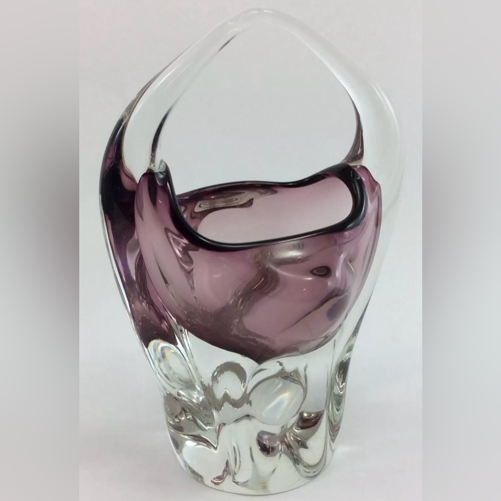 MURANO ART GLASS Vintage
VIOLET & CLEAR VASE Centerpiec... brand new